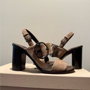 Elegant Tan Suede Women's Heels